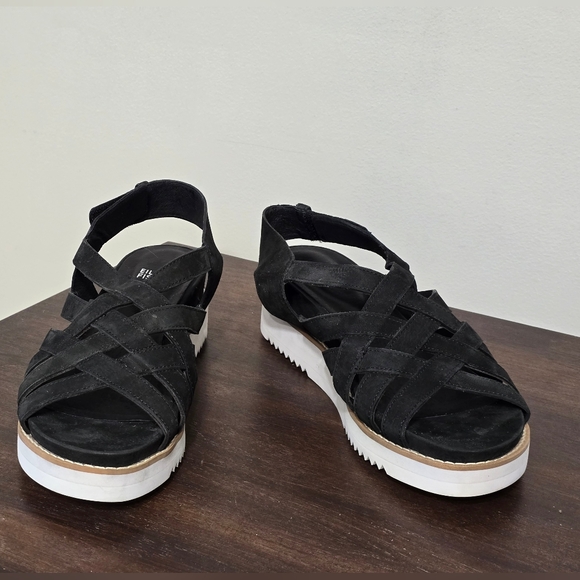 Eileen Fisher Hub Sandal In Black Women's Size 9 - Picture 3 of 12